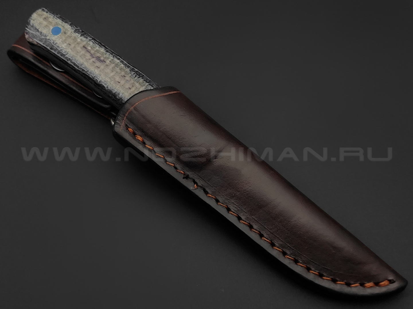 Нож Burlax универсал BX0080 сталь Urman дамаск, рукоять серая джутовая микарта