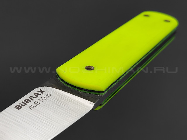 Нож Burlax Mini-Fin BX0116 сталь Aus10Co, рукоять желтая микарта