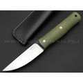 Нож Burlax Fin-Standard BX0117 сталь Aus10Co, зелёная микарта