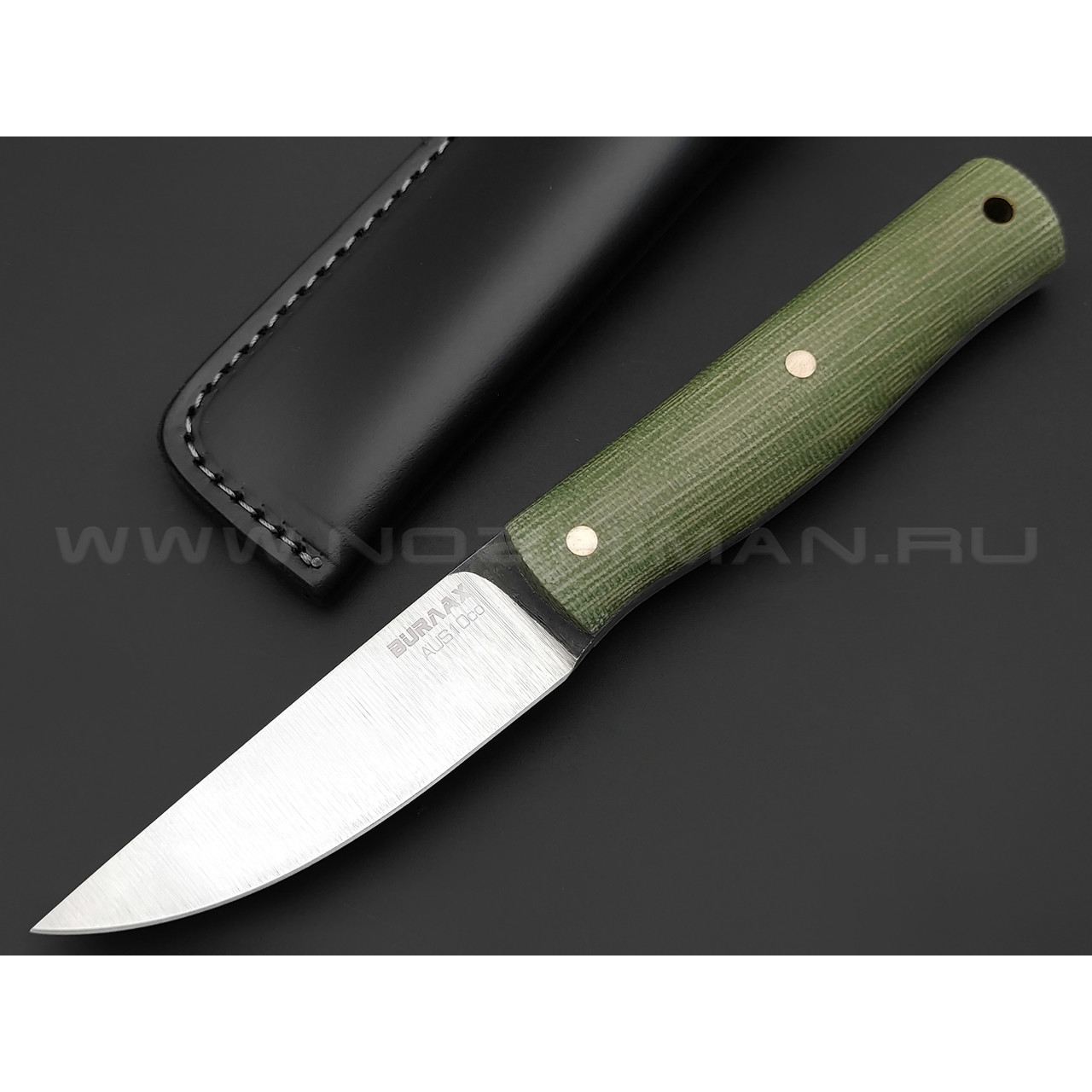 Нож Burlax Fin-Standard BX0117 сталь Aus10Co, зелёная микарта