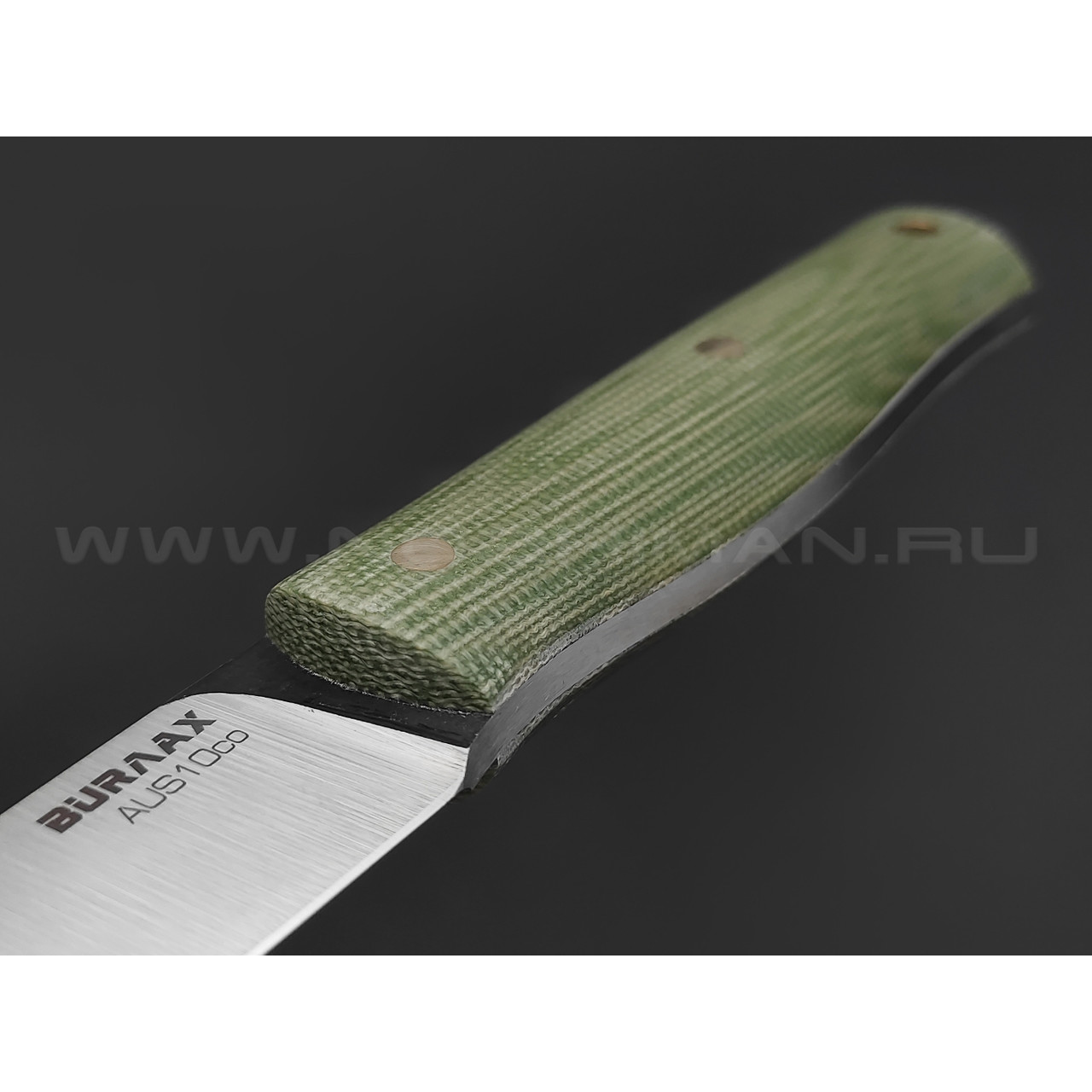 Нож Burlax Fin-Standard BX0117 сталь Aus10Co, зелёная микарта