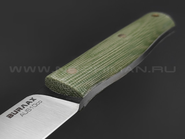 Нож Burlax Fin-Standard BX0117 сталь Aus10Co, зелёная микарта