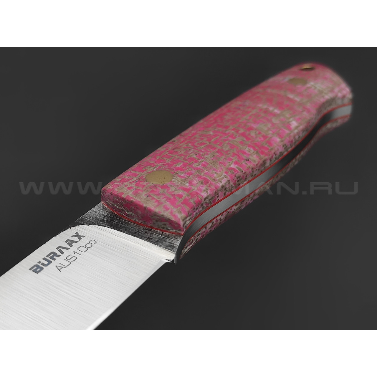 Нож Burlax BX0108 сталь Aus10Co, рукоять розовая джутовая микарта