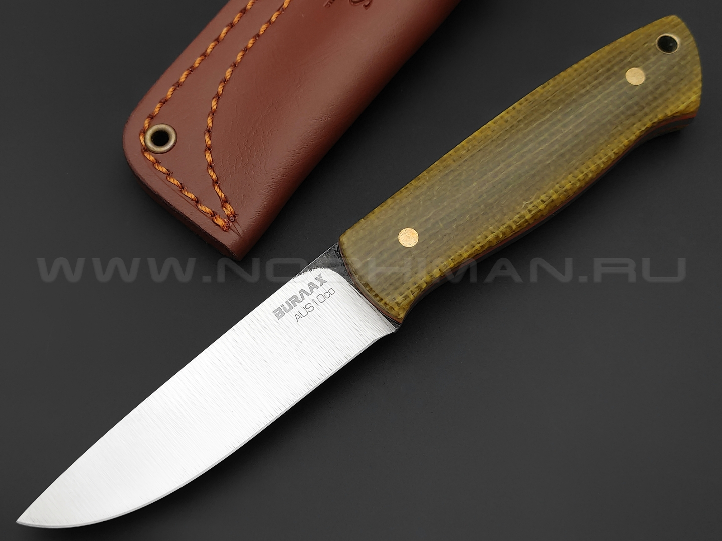 Нож Burlax BX0112 сталь Aus10Co, рукоять желтая микарта