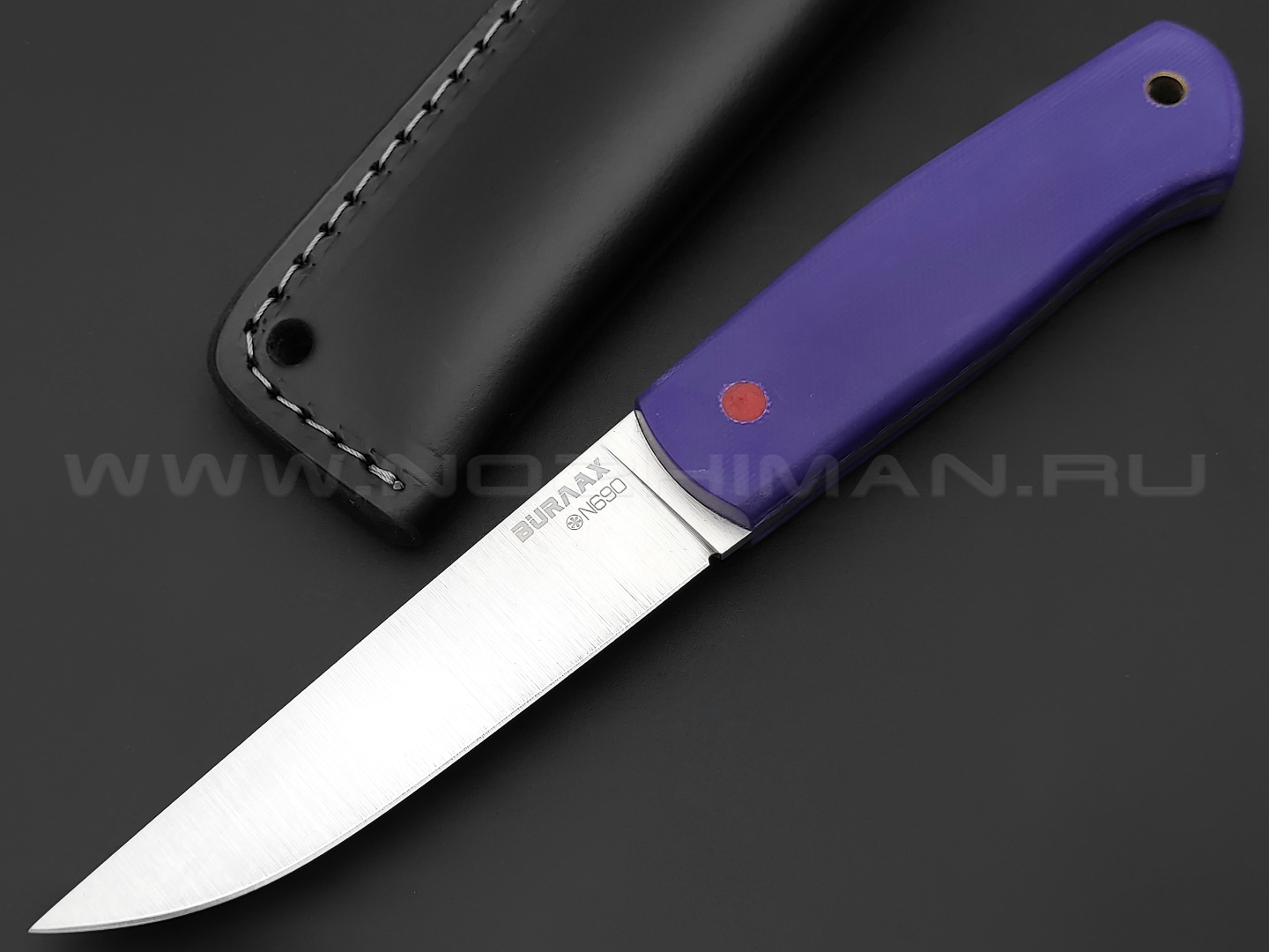 Нож Burlax Loki BX0119 сталь Bohler N690, фиолетовая микарта