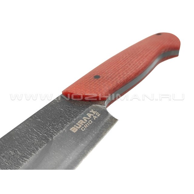 Нож Burlax Bowie BX0157 сталь Cryo А2 блэквош, рукоять красная джутовая микарта