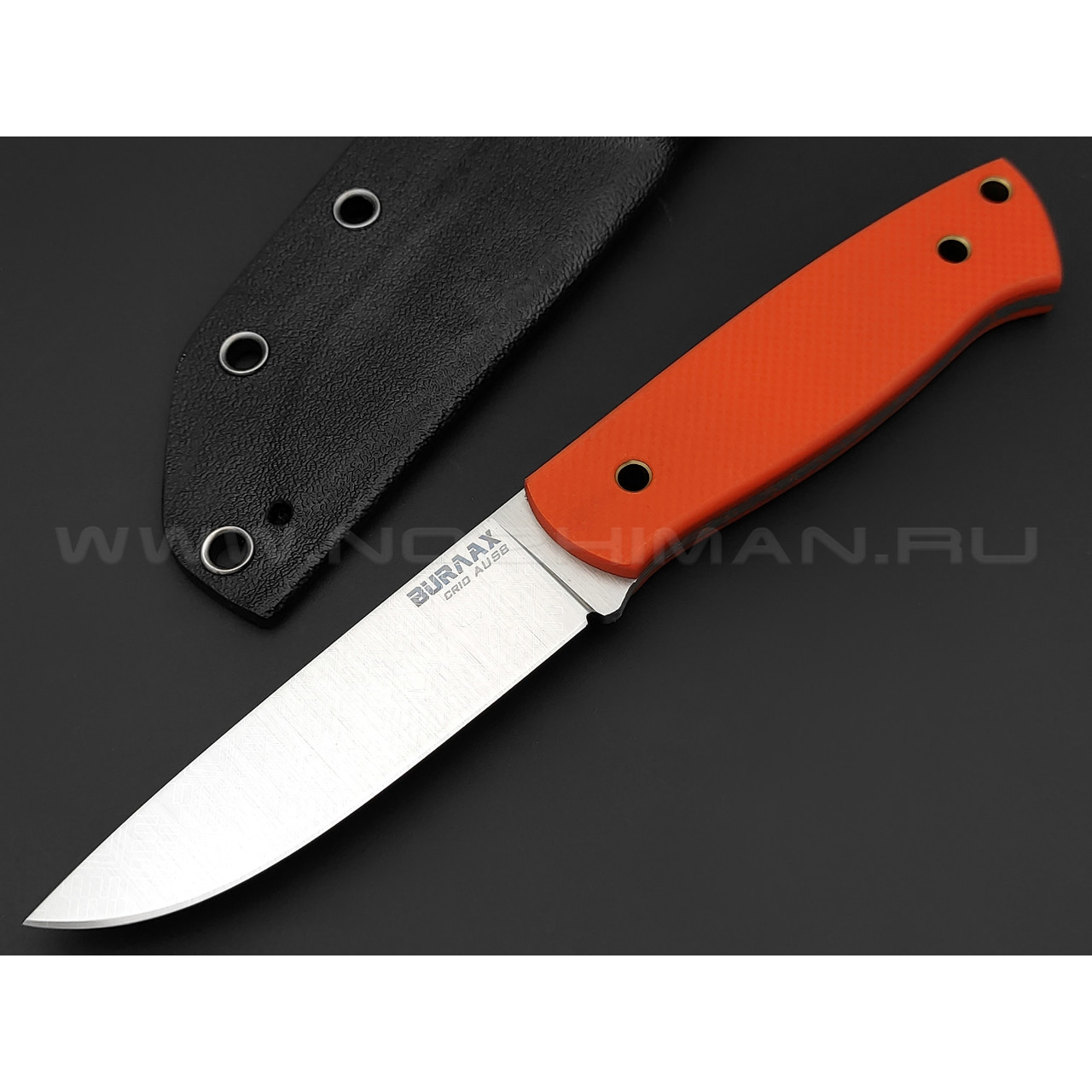 Нож Burlax Fin BX0153 сталь Cryo Aus-8 узор, рукоять G10 orange