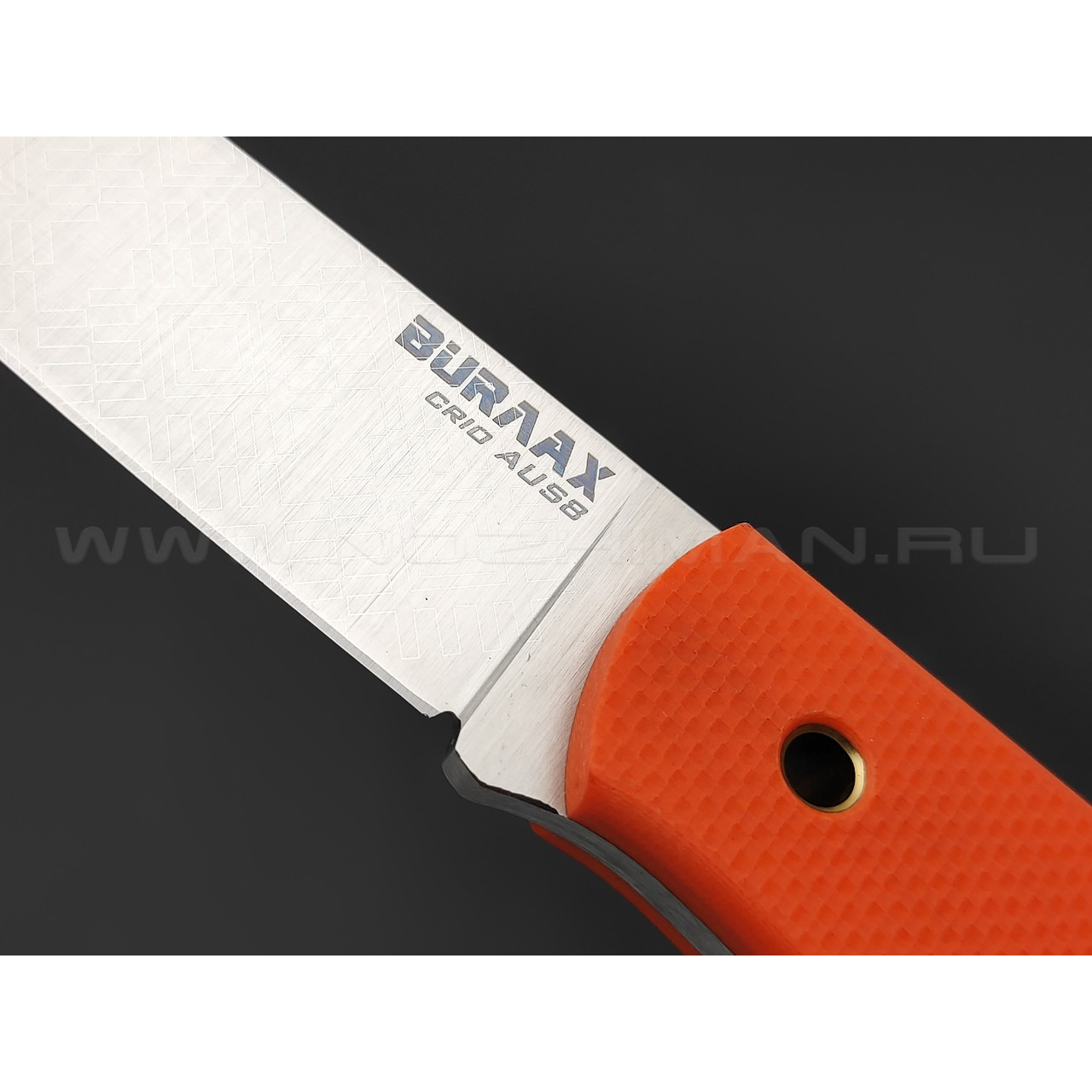 Нож Burlax Fin BX0153 сталь Cryo Aus-8 узор, рукоять G10 orange