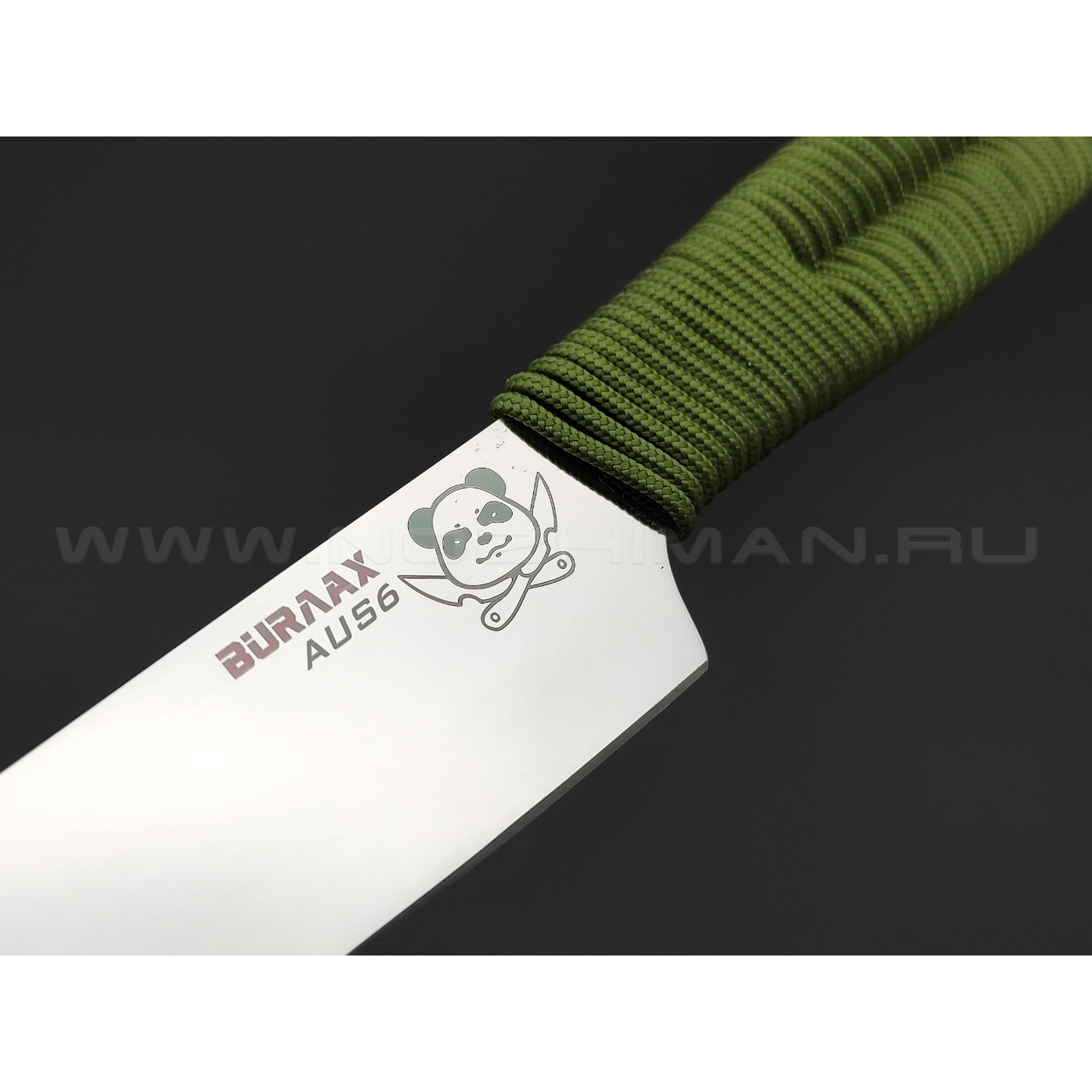 Нож средний Burlax BX0147 сталь Aus-6, рукоять Paracord Grass & Black