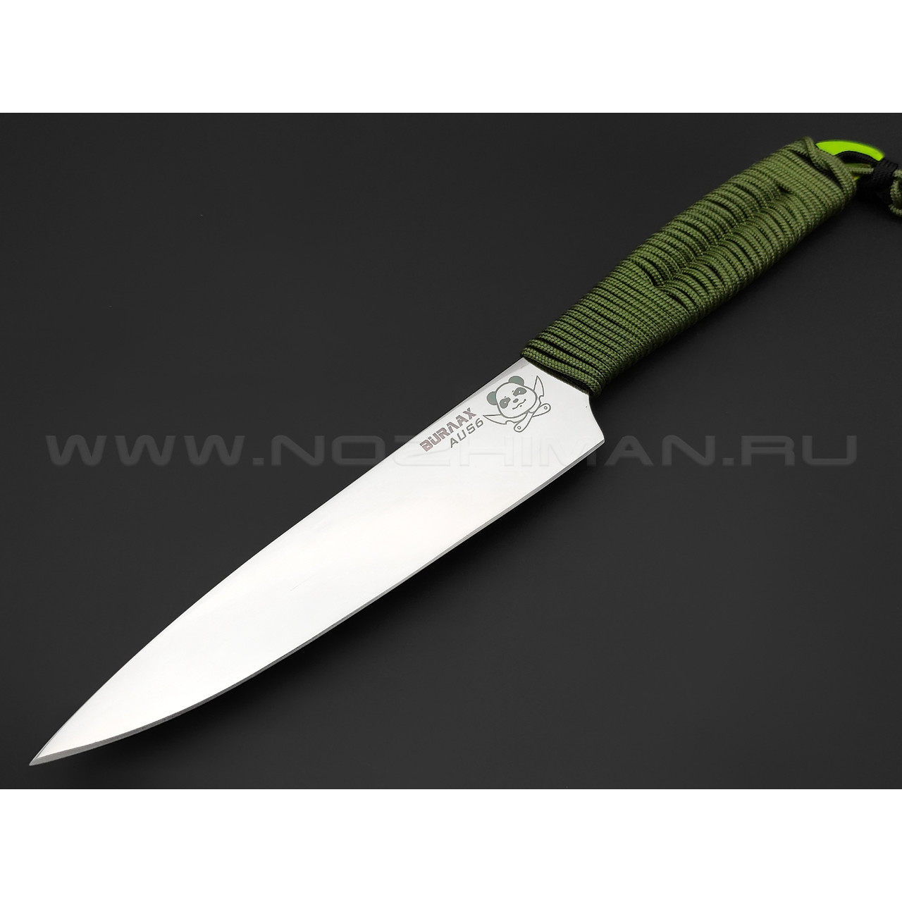 Нож средний Burlax BX0147 сталь Aus-6, рукоять Paracord Grass & Black