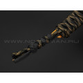 Нож Burlax BX0145 сталь Aus-6, рукоять Paracord Army Camo & Graphite