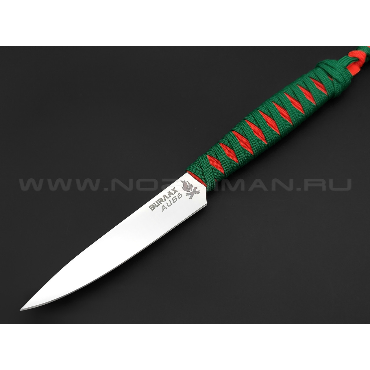 Нож Burlax BX0140 сталь Aus-6, рукоять Paracord Orange & Green