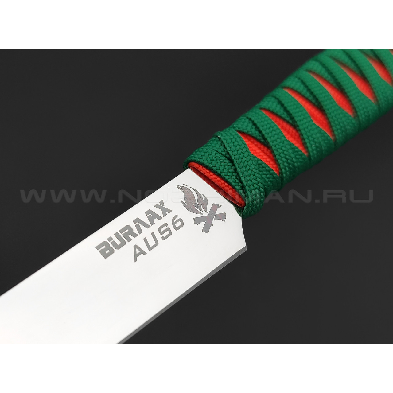 Нож Burlax BX0140 сталь Aus-6, рукоять Paracord Orange & Green