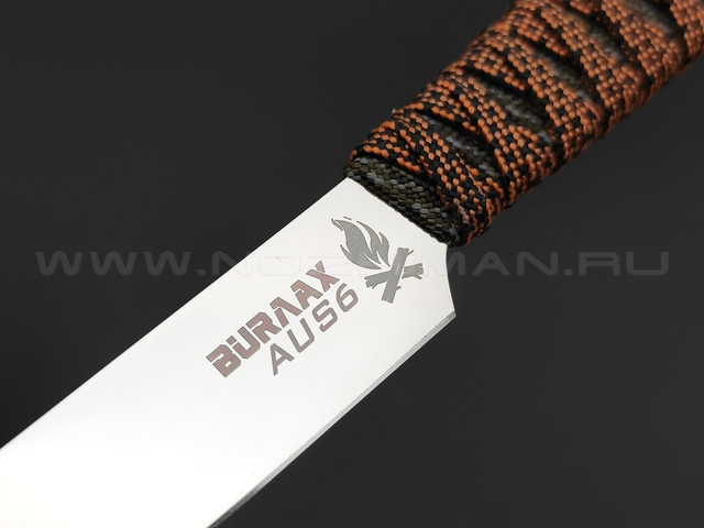 Нож Burlax BX0143 сталь Aus-6, рукоять Paracord Bronze chain & Camo Digital