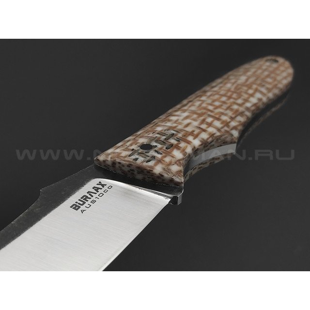 Burlax нож Крайт BX0178 сталь Aus10Co satin, рукоять Micarta brown & white