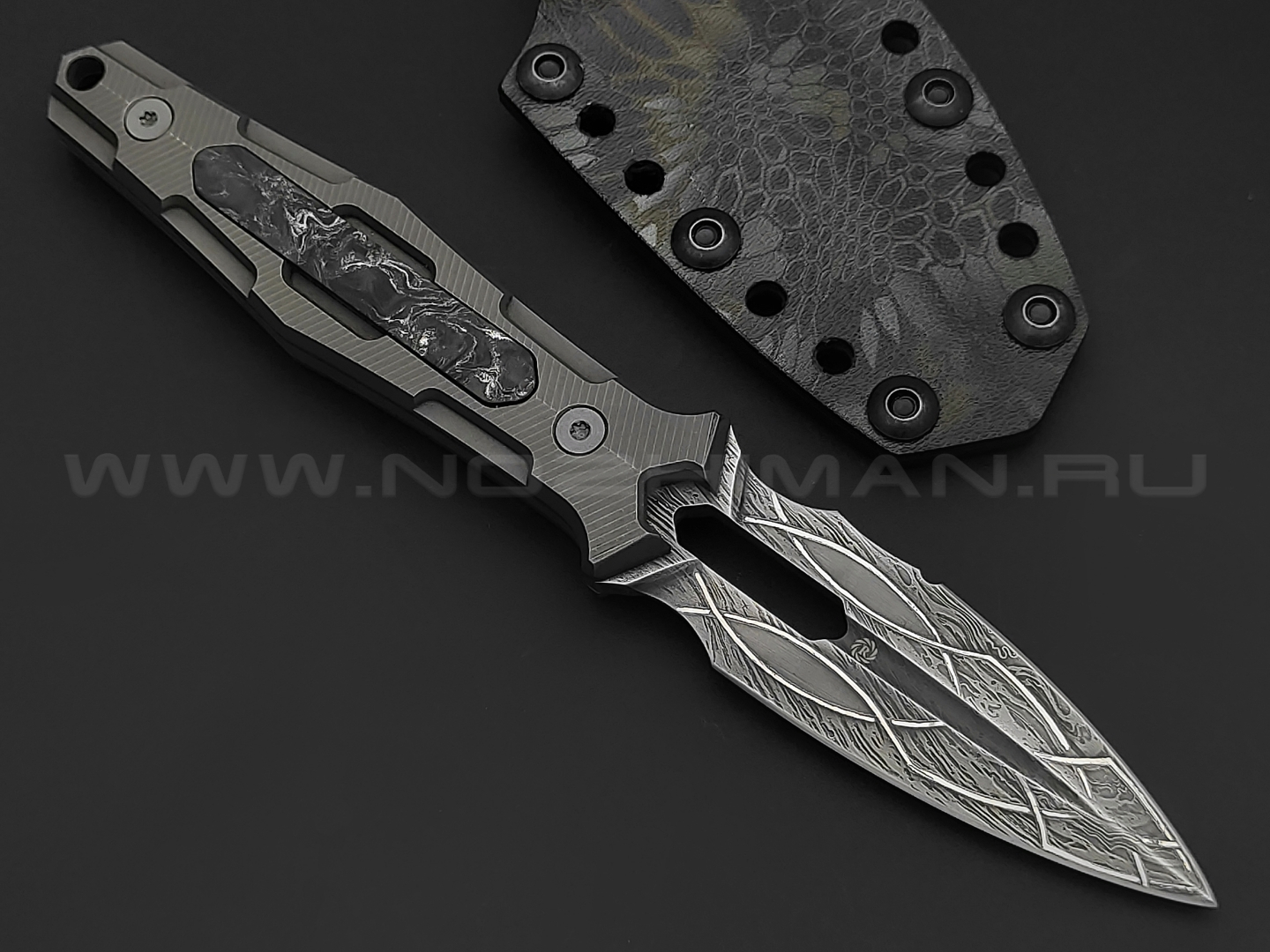 Neyris Knives нож TaoRan M сталь M398, рукоять Titanium, carbon fiber dark matter silver