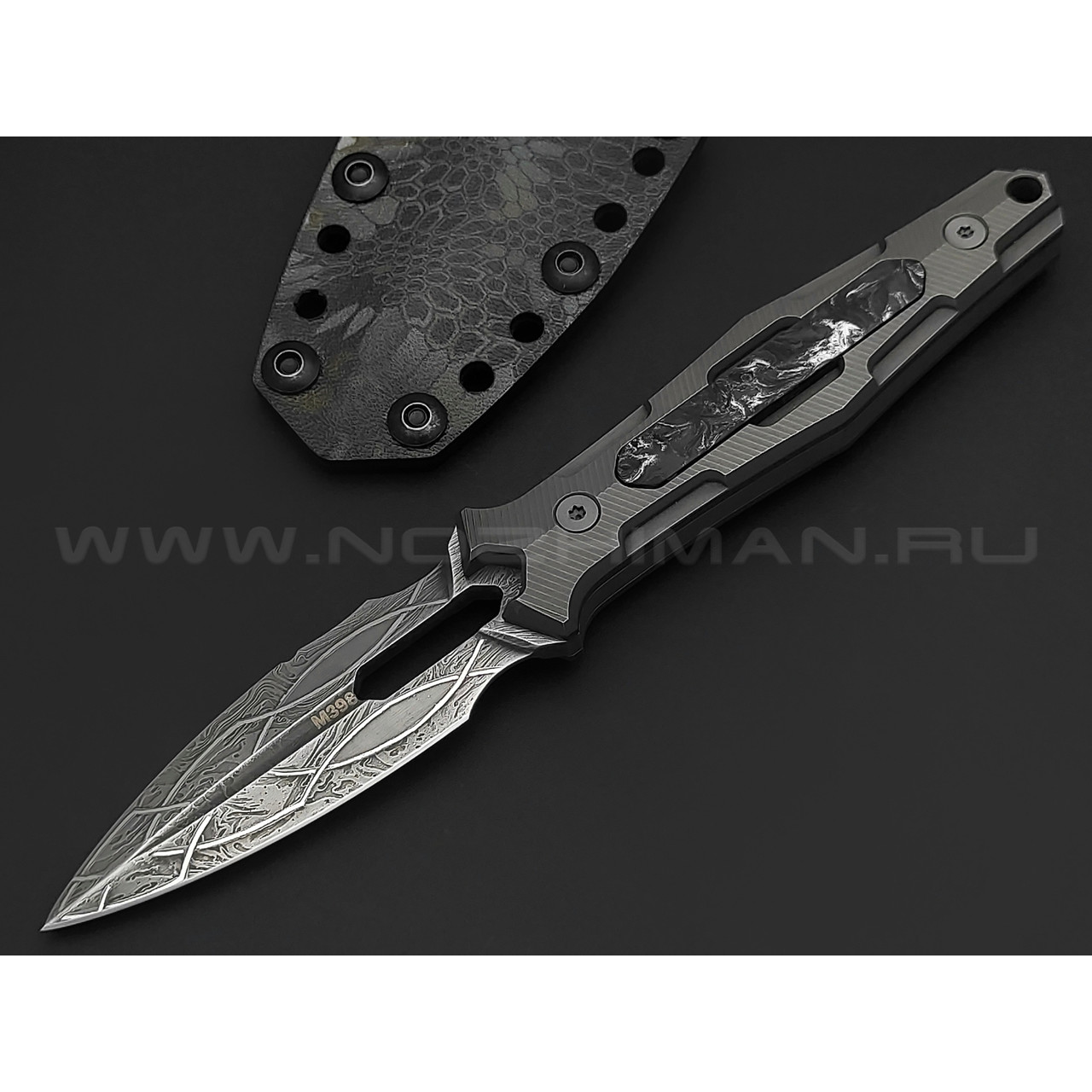 Neyris Knives нож TaoRan M сталь M398, рукоять Titanium, carbon fiber dark matter silver