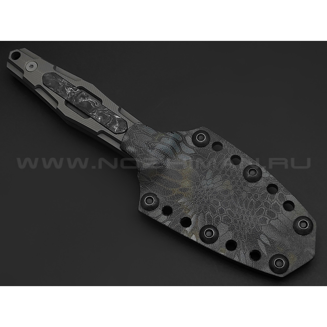 Neyris Knives нож TaoRan M сталь M398, рукоять Titanium, carbon fiber dark matter silver
