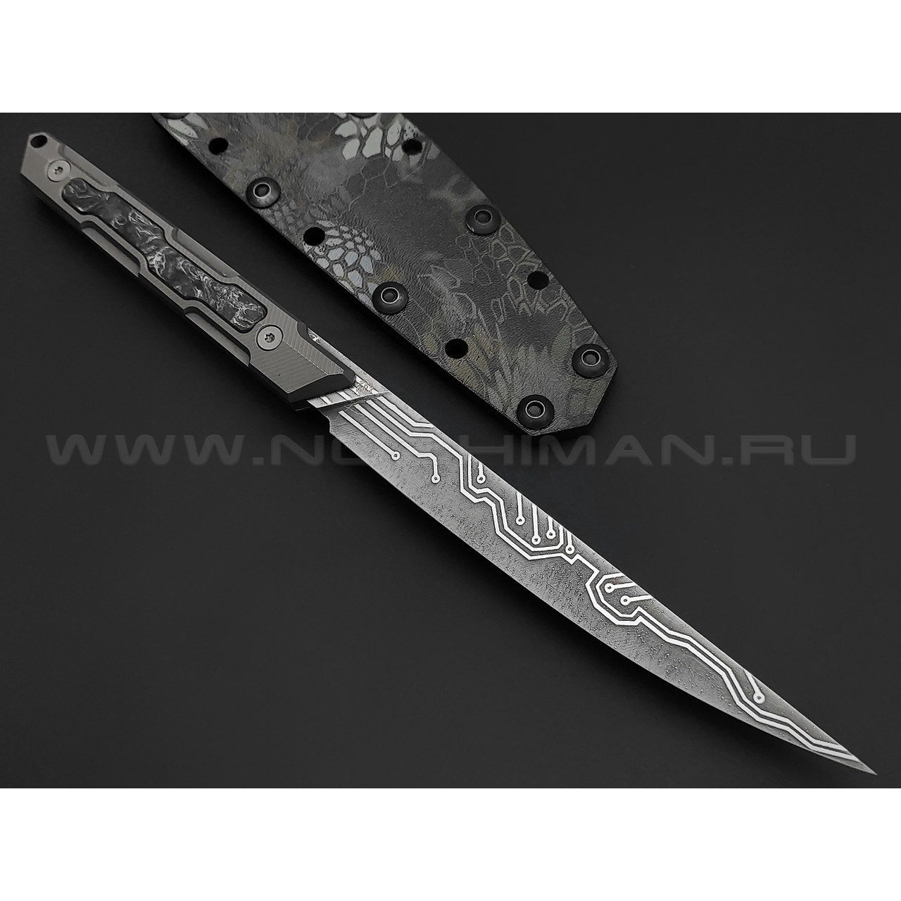 Neyris Knives нож Acus сталь CPM Magnacut, рукоять Titanium, carbon fiber dark matter silver