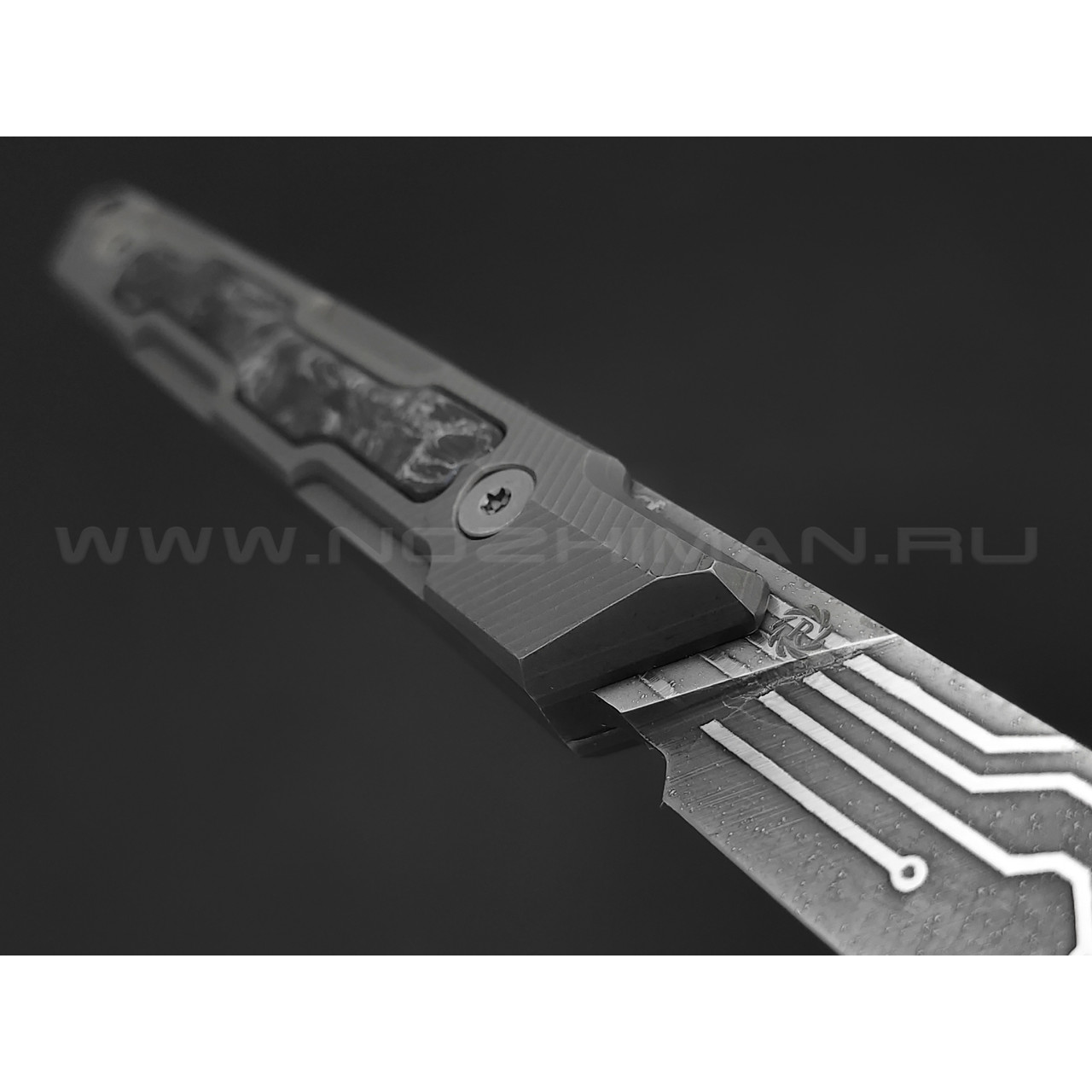 Neyris Knives нож Acus сталь CPM Magnacut, рукоять Titanium, carbon fiber dark matter silver