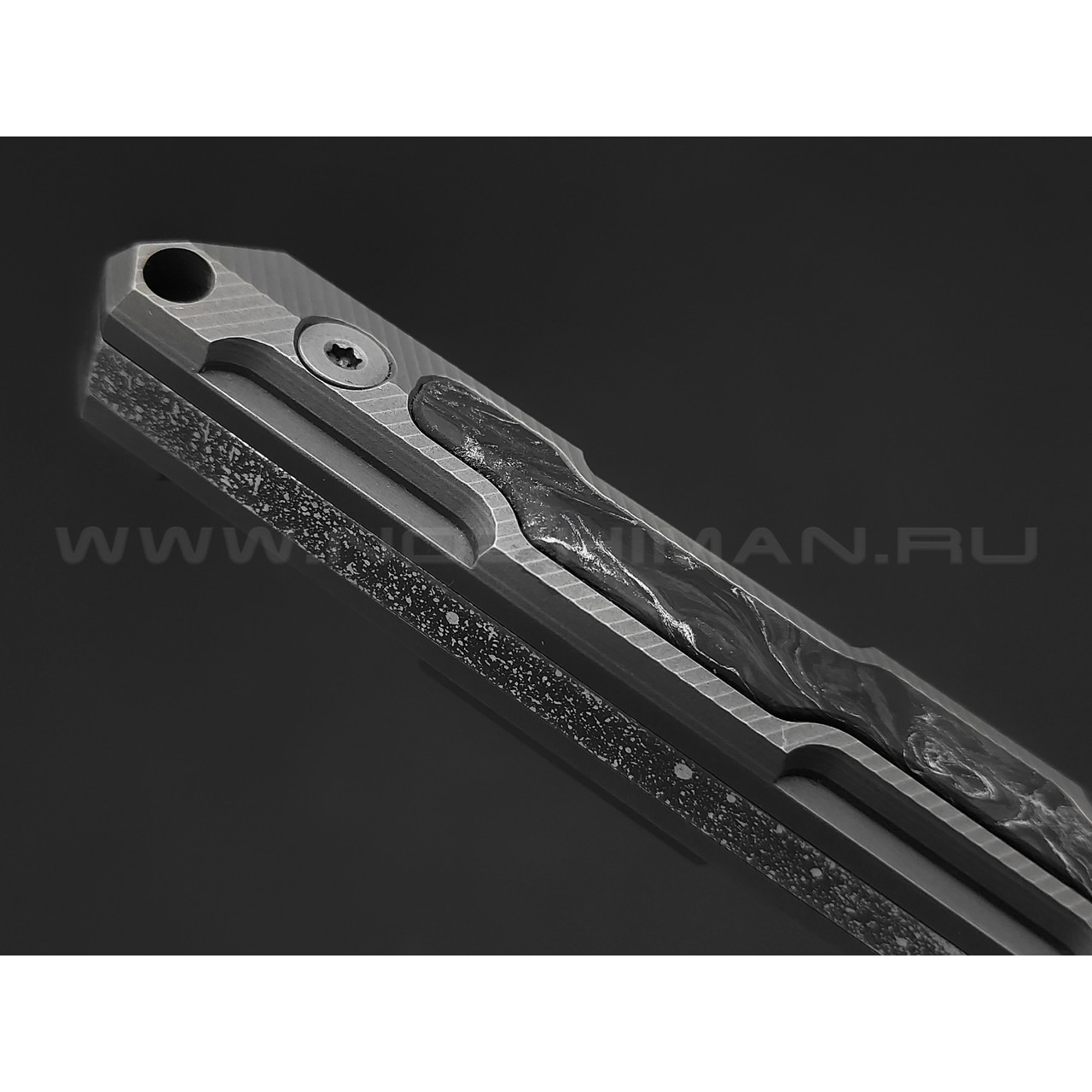 Neyris Knives нож Acus сталь CPM Magnacut, рукоять Titanium, carbon fiber dark matter silver