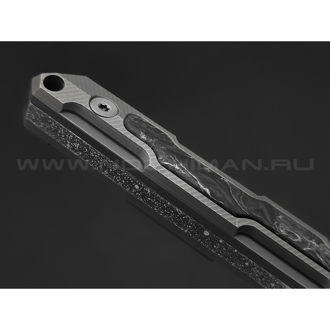 Neyris Knives нож Acus сталь CPM Magnacut, рукоять Titanium, carbon fiber dark matter silver