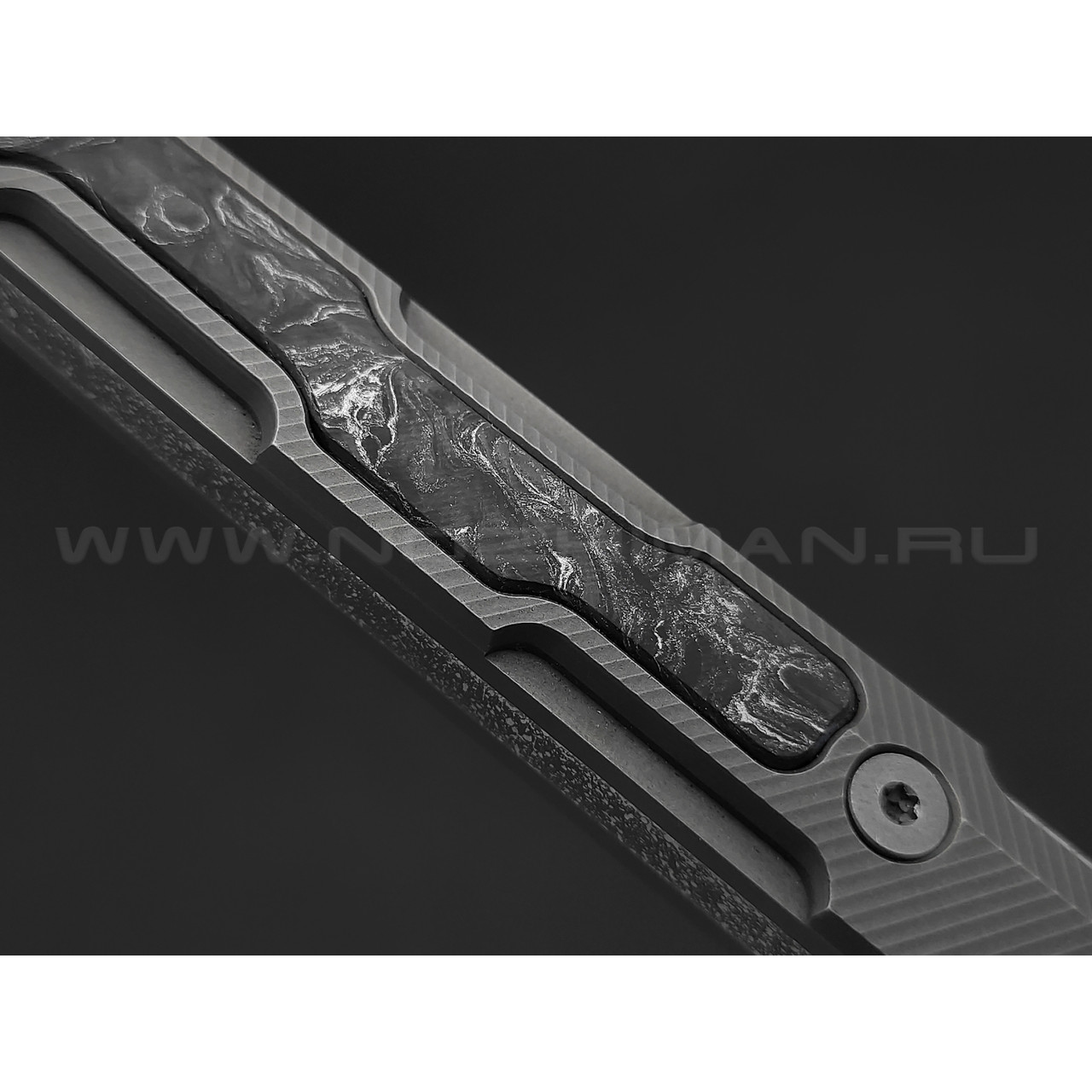 Neyris Knives нож Acus сталь CPM Magnacut, рукоять Titanium, carbon fiber dark matter silver