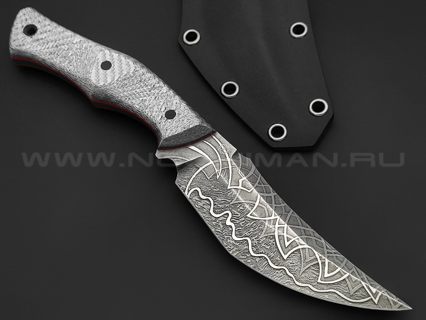 Neyris Knives нож Raptus сталь M398, рукоять Silver Twill, carbon fiber, g10