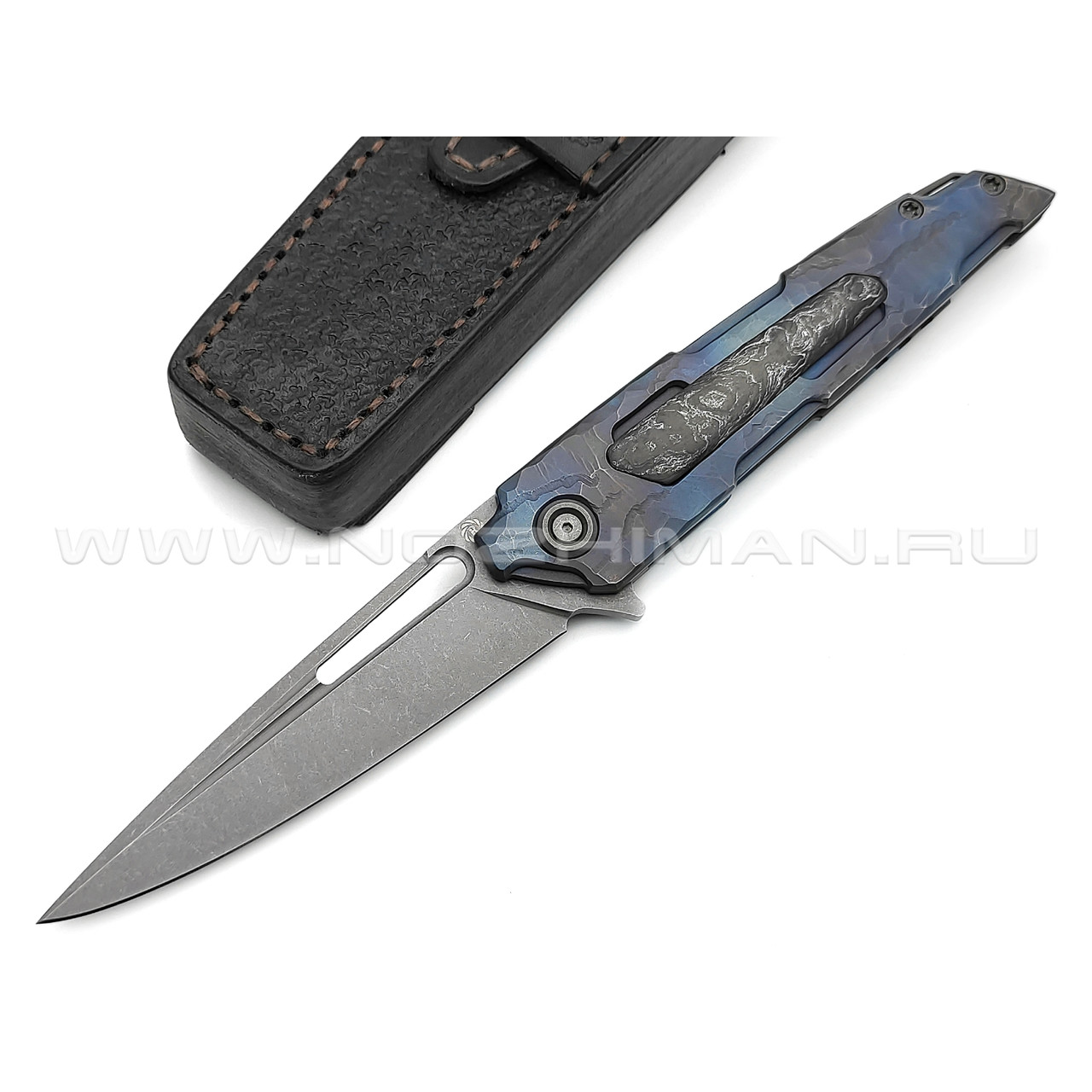 Neyris Knives складной нож Sintet сталь CPM 3V, рукоять Titanium, Carbon fiber dark matter silver