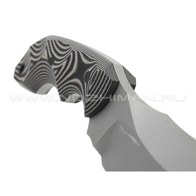 Волчий Век нож Кондрат 8 сталь 95Х18 WA bead-blast, рукоять Micarta black & white