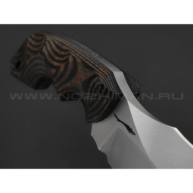 Волчий Век нож Кондрат 8 сталь 95Х18 WA сатин, рукоять Micarta black & brown