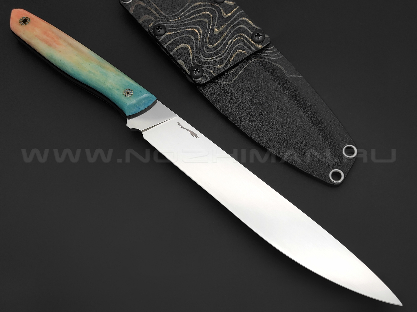 Волчий Век нож Тезис Custom сталь M390 WA ручной сатин, рукоять кость жирафа