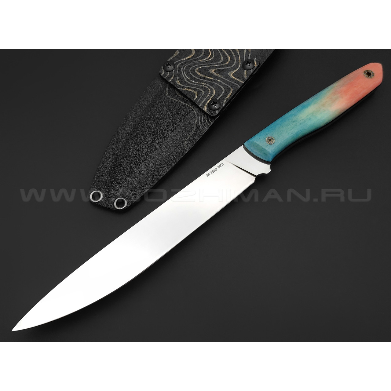 Волчий Век нож Тезис Custom сталь M390 WA ручной сатин, рукоять кость жирафа
