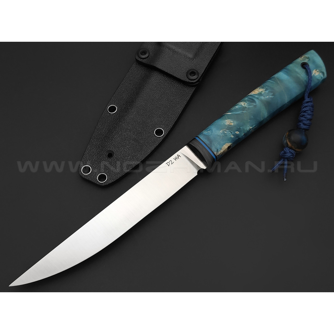 Волчий Век нож Слон Custom сталь D2 WA сатин, рукоять Карельская береза, карбон