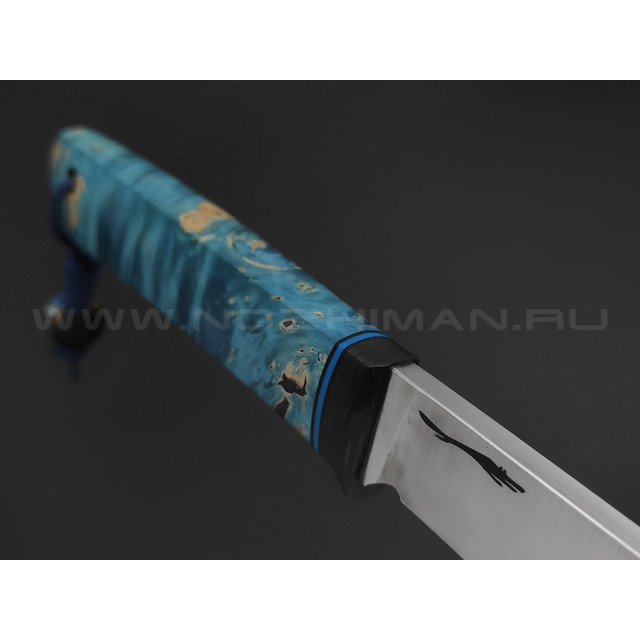 Волчий Век нож Слон Custom сталь D2 WA сатин, рукоять Карельская береза, карбон