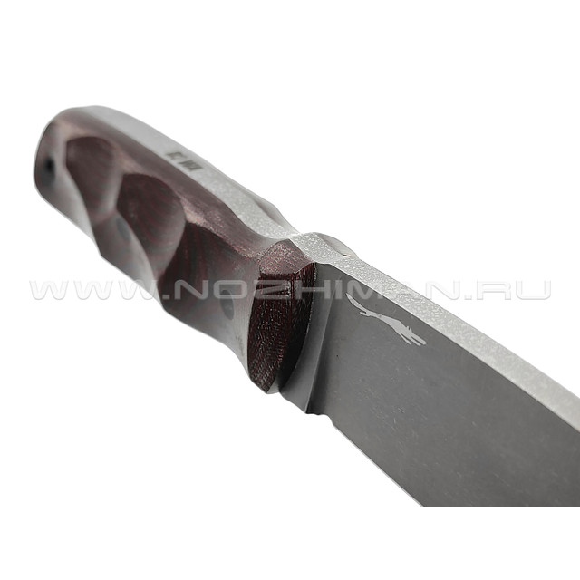 Волчий Век нож Стрела сталь D2 WA блэквош, рукоять Micarta maroon
