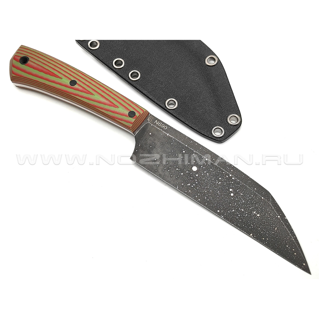 Богдан Гоготов нож NBG-36 сталь N690, рукоять G10 red & green