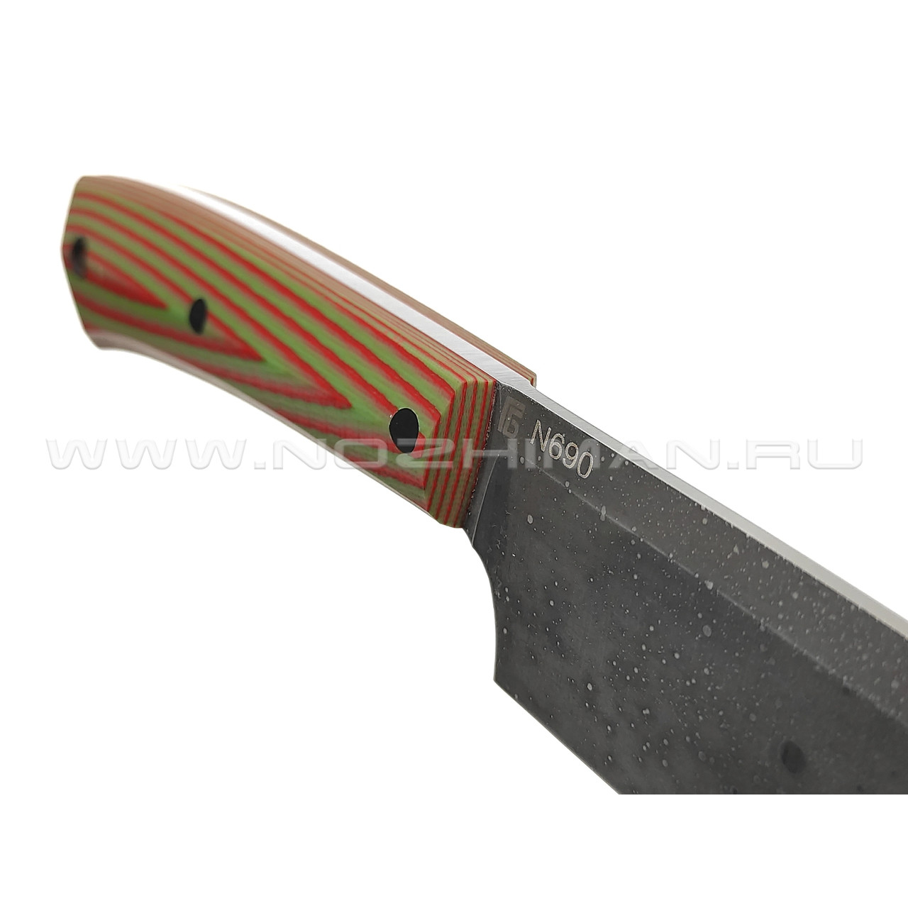 Богдан Гоготов нож NBG-36 сталь N690, рукоять G10 red & green