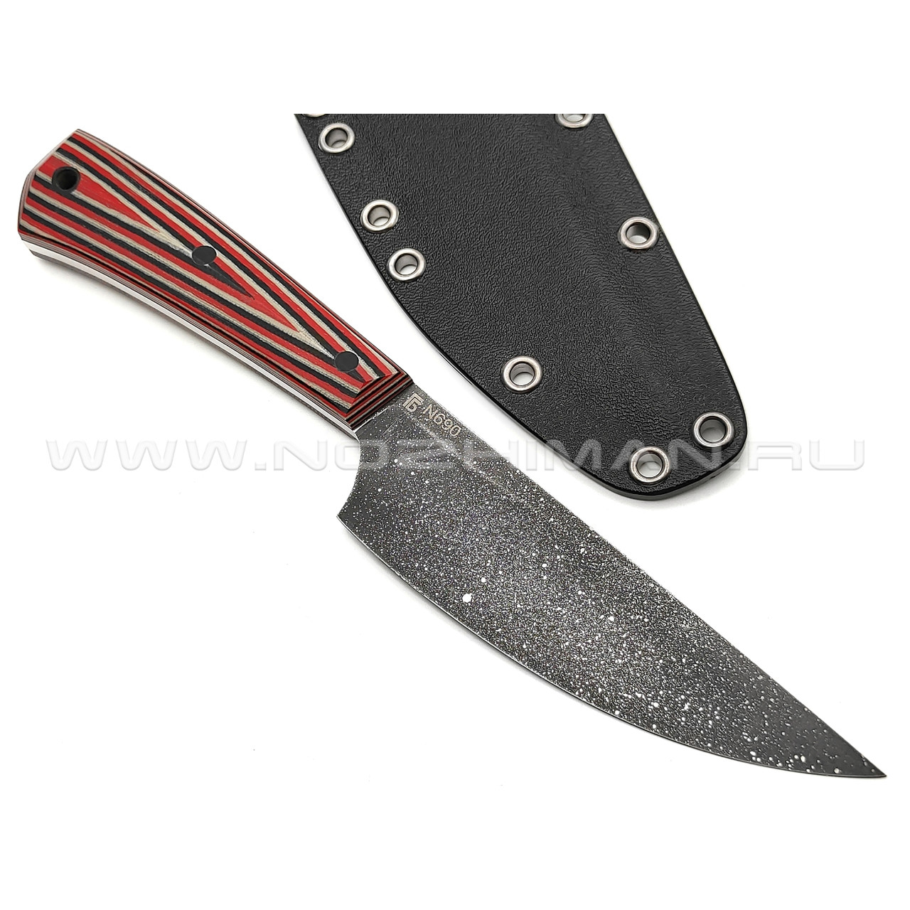 Богдан Гоготов нож NBG-37 сталь N690, рукоять G10 red & black