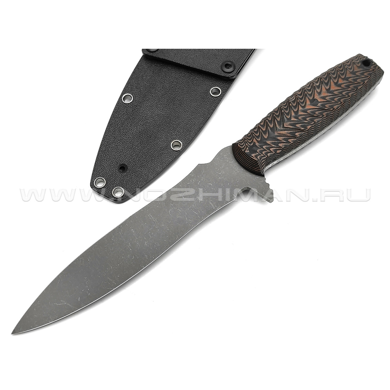 Волчий Век нож Стрела Custom сталь N690 WA блэквош, рукоять G10 black & orange