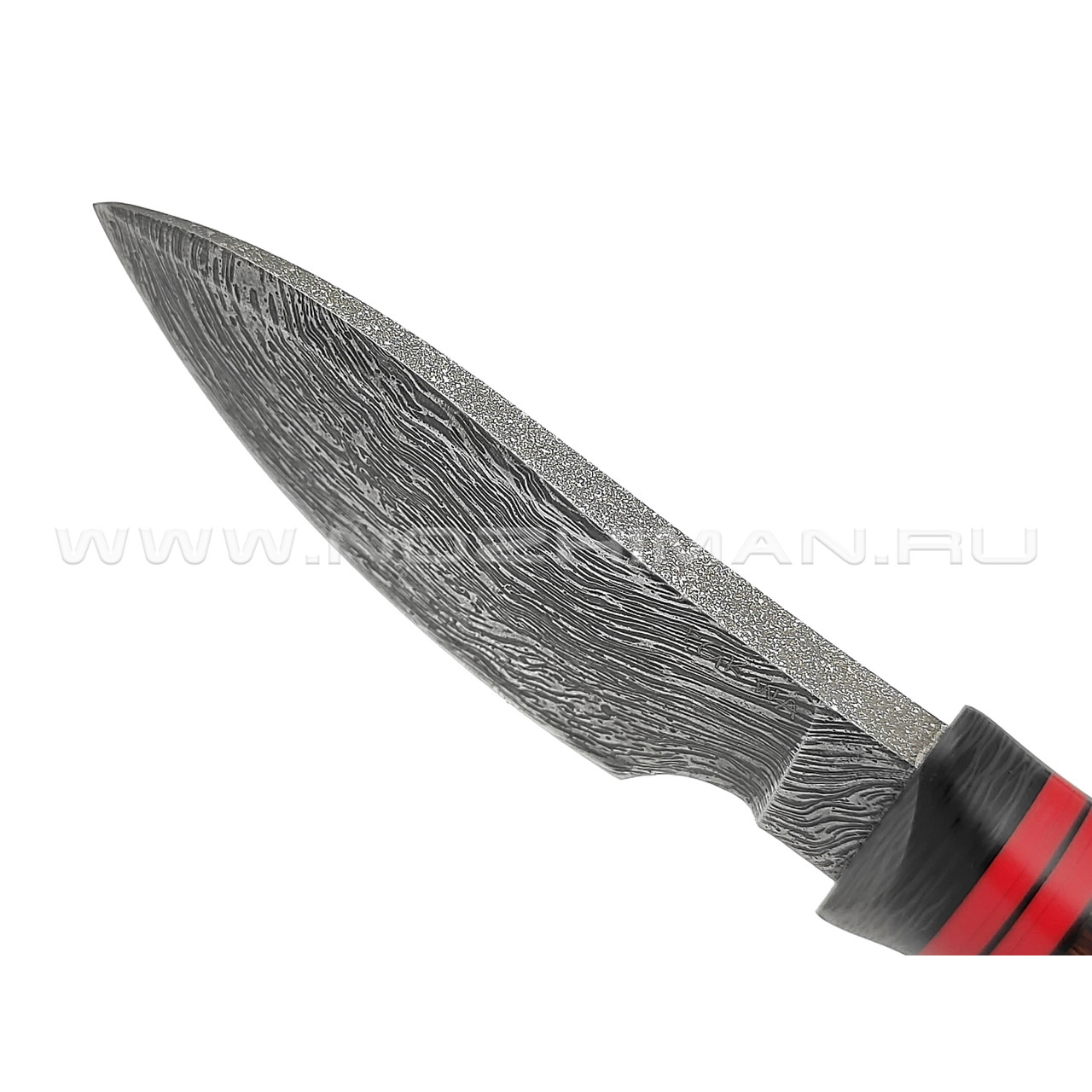 Волчий Век нож Шкуродер Custom сталь PGK WA дамаскаж, рукоять Айронвуд, карбон