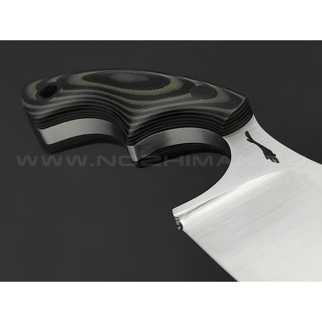 Волчий Век нож Custom EDC сталь 95Х18 WA satin, рукоять G10 black & green