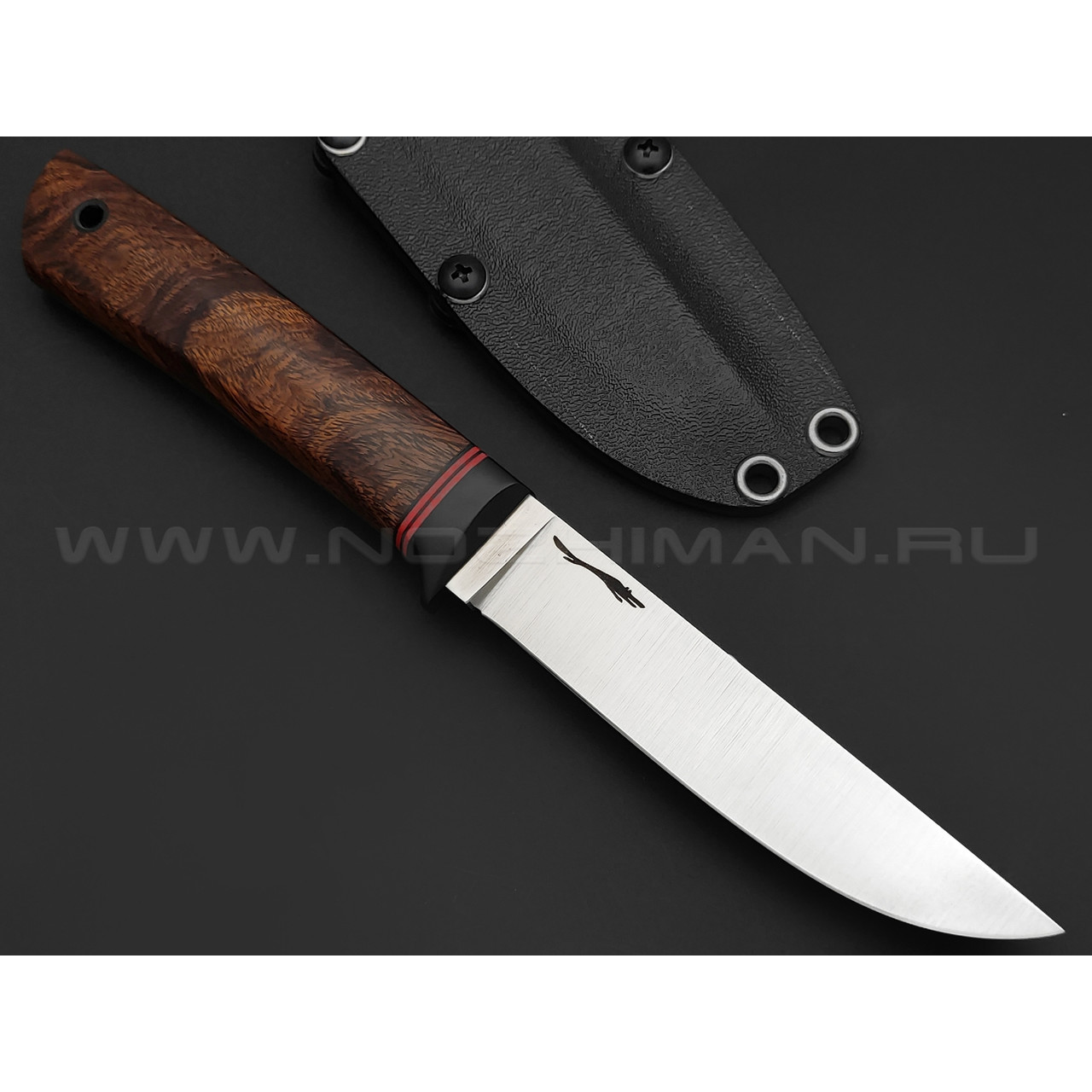 Волчий Век нож Слоник Custom сталь 95Х18 WA satin, рукоять Айронвуд, карбон