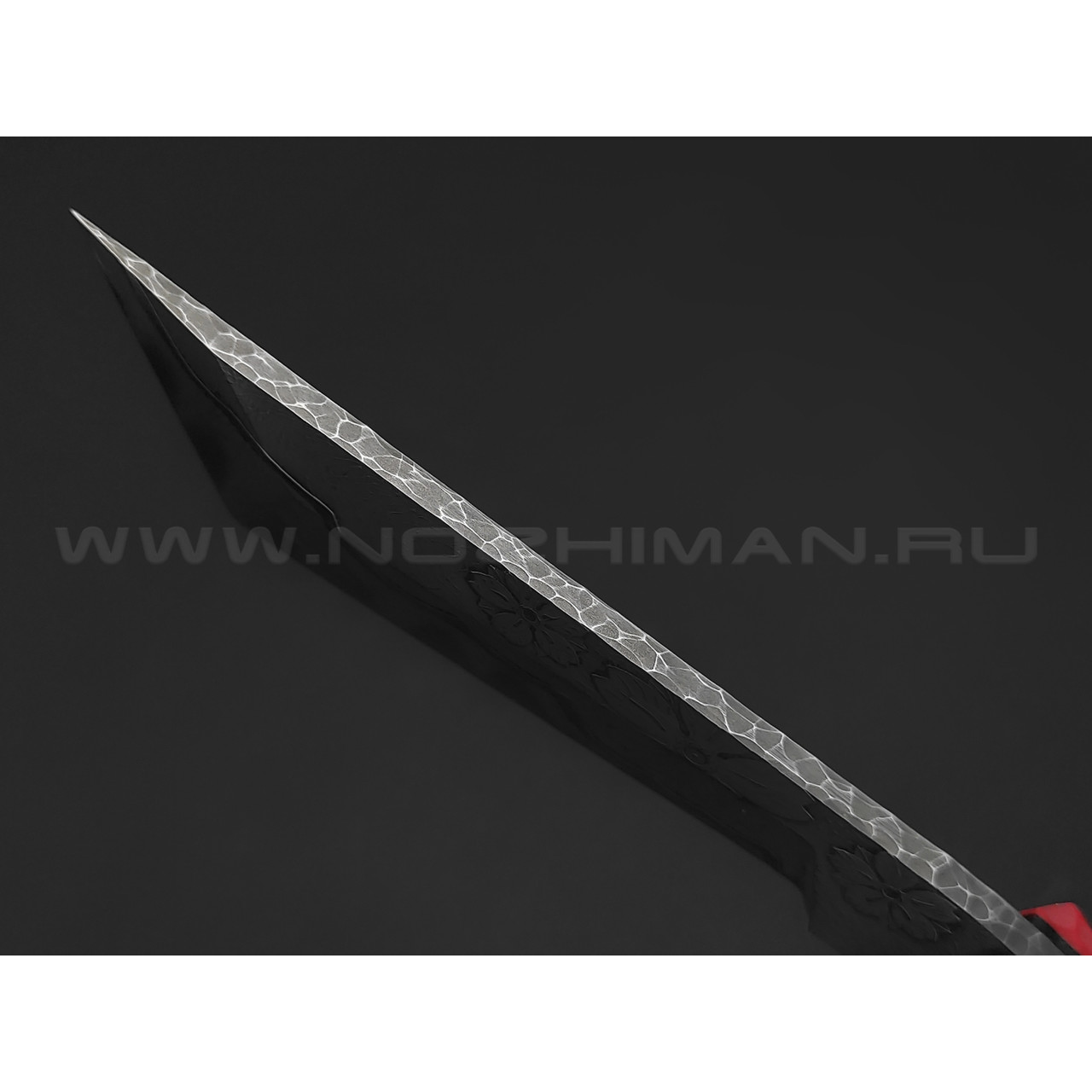 Волчий Век нож НДК 11 Custom Koi сталь N690 WA, рукоять G10 black & red