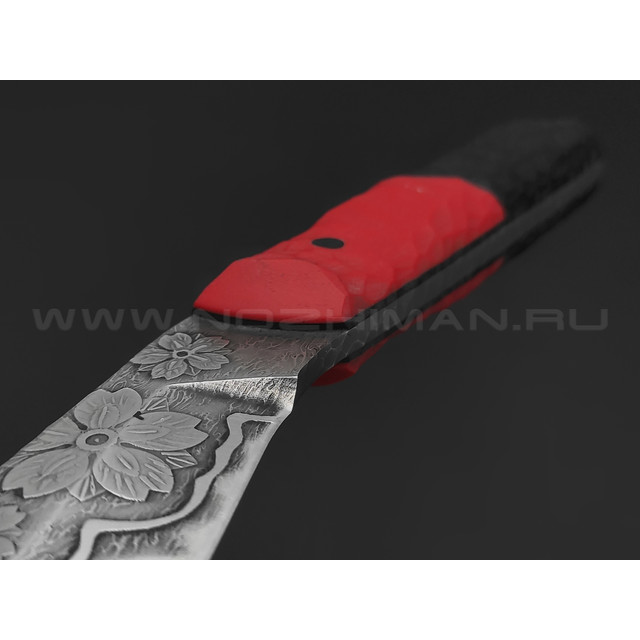 Волчий Век нож НДК 11 Custom Koi сталь N690 WA, рукоять G10 black & red
