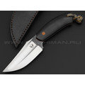 Андрей Гилев нож Ондатр сталь N690, рукоять микарта black, G10 orange