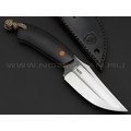 Андрей Гилев нож Ондатр сталь N690, рукоять микарта black, G10 orange