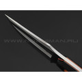 Андрей Гилев нож Ондатр сталь N690, рукоять микарта black, G10 orange
