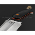 Андрей Гилев нож Ондатр сталь N690, рукоять микарта black, G10 orange