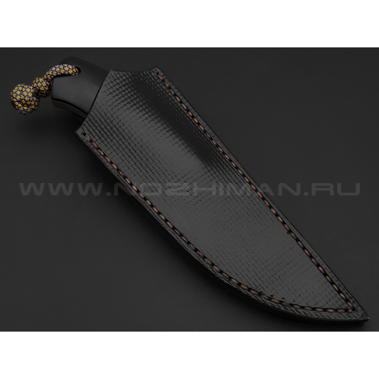 Андрей Гилев нож Ондатр сталь N690, рукоять микарта black, G10 orange